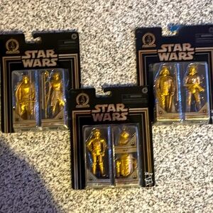 Set of 3 Commemorative Edition, Skywalker Saga, Gold, action figures